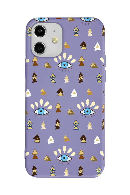 Etnik Goz Lansman Model İçi Kadife Silikon Telefon Kılıfı