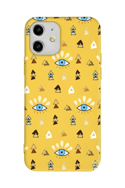 Etnik Goz Lansman Model İçi Kadife Silikon Telefon Kılıfı