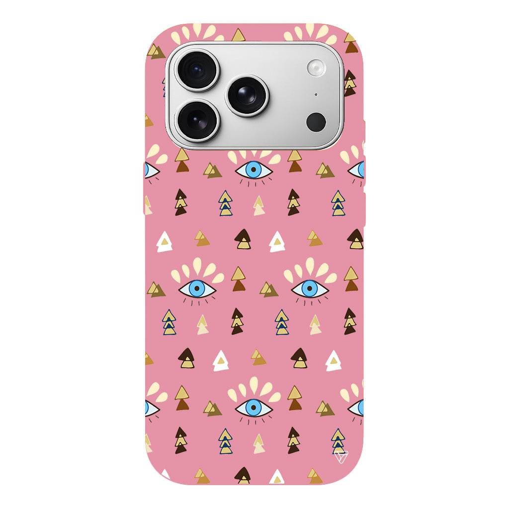 Etnik Goz Lansman Model İçi Kadife Silikon Telefon Kılıfı