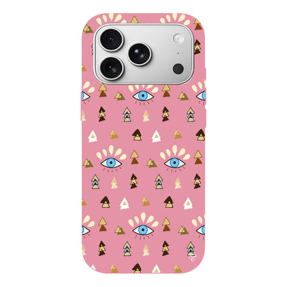 Etnik Goz Lansman Model İçi Kadife Silikon Telefon Kılıfı