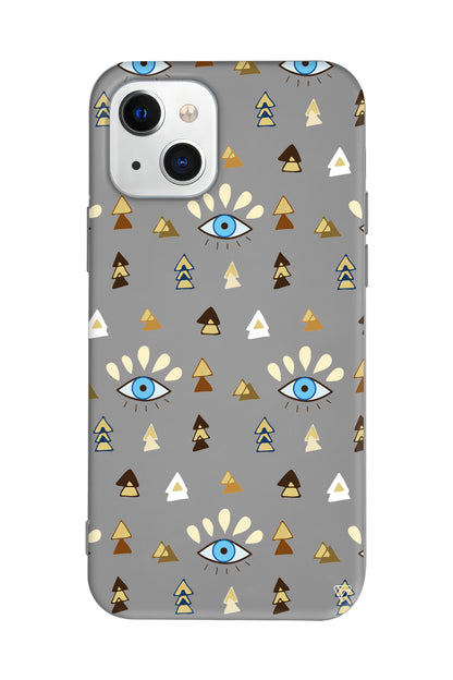 Etnik Goz Lansman Model İçi Kadife Silikon Telefon Kılıfı