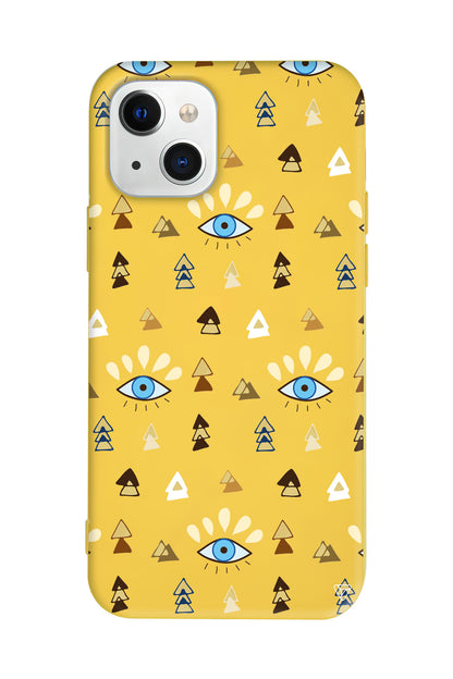 Etnik Goz Lansman Model İçi Kadife Silikon Telefon Kılıfı