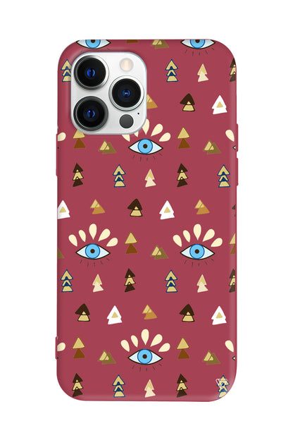 Etnik Goz Lansman Model İçi Kadife Silikon Telefon Kılıfı