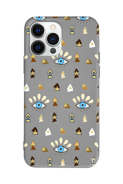 Etnik Goz Lansman Model İçi Kadife Silikon Telefon Kılıfı