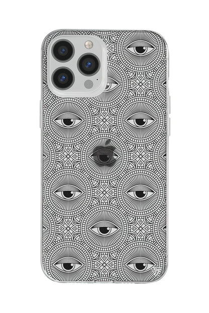 Mandala Goz Lansman Model İçi Kadife Silikon Telefon Kılıfı