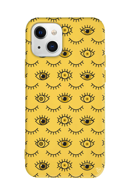 Gold Goz Lansman Model İçi Kadife Silikon Telefon Kılıfı