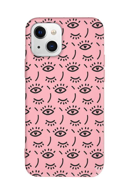 Kalp Goz Lansman Model İçi Kadife Silikon Telefon Kılıfı