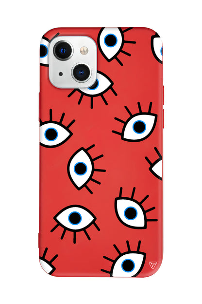 Random Eyes Lansman Model İçi Kadife Silikon Telefon Kılıfı – Plus Serisine Özel