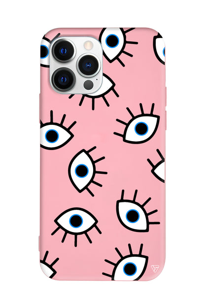 Random Eyes Lansman Model İçi Kadife Silikon Telefon Kılıfı