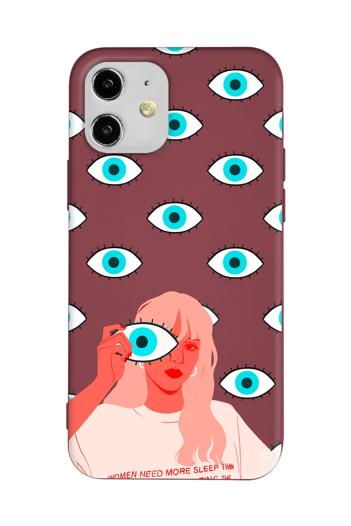 Büyük Gözlü Kız Lansman Model İçi Kadife Silikon Telefon Kılıfı