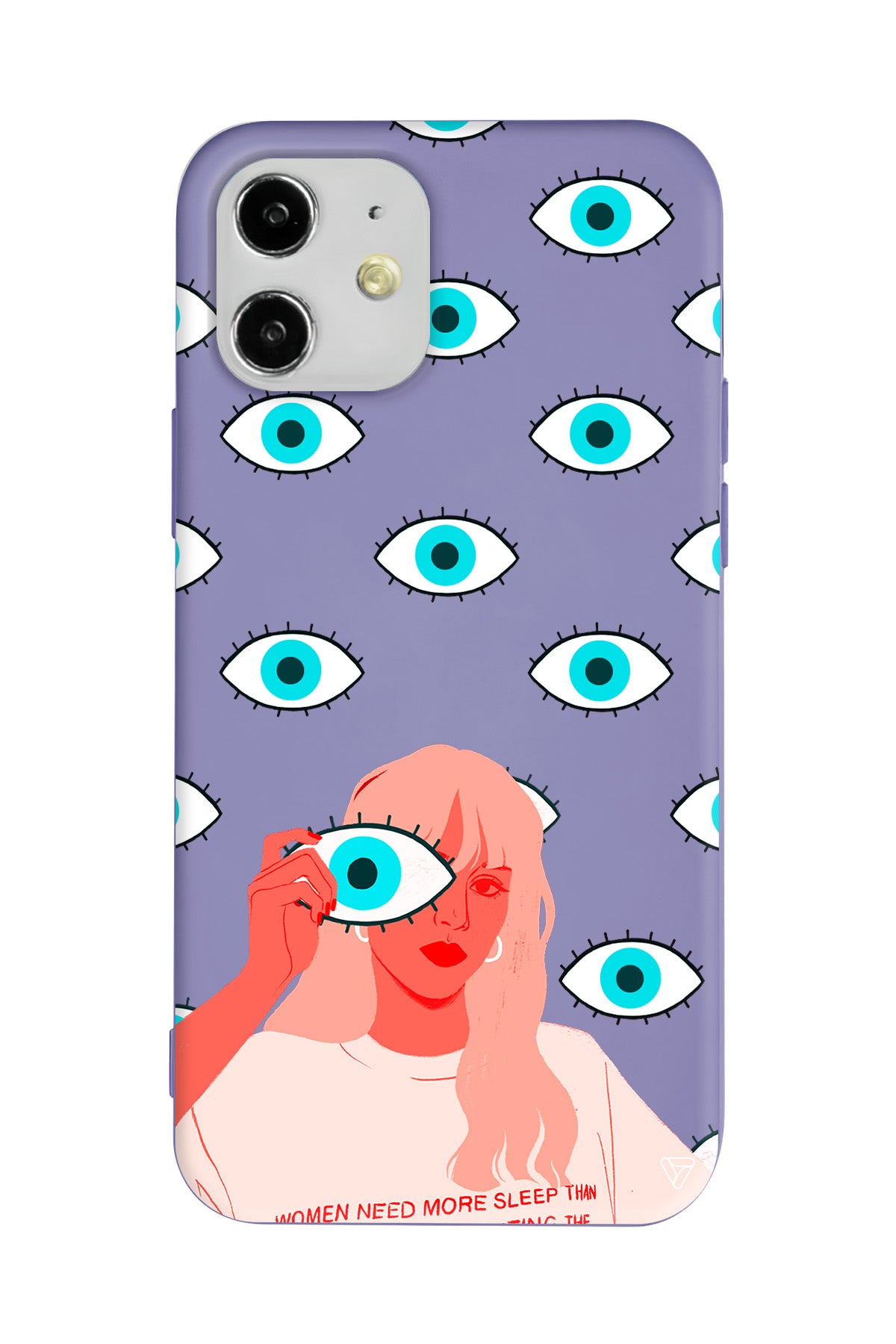 Büyük Gözlü Kız Lansman Model İçi Kadife Silikon Telefon Kılıfı