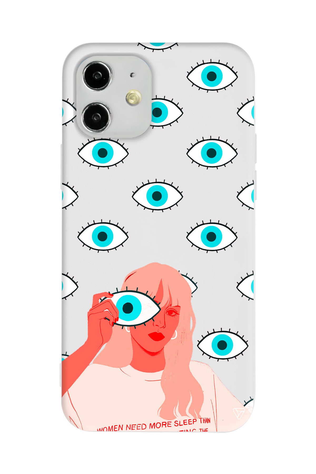 Büyük Gözlü Kız Lansman Model İçi Kadife Silikon Telefon Kılıfı