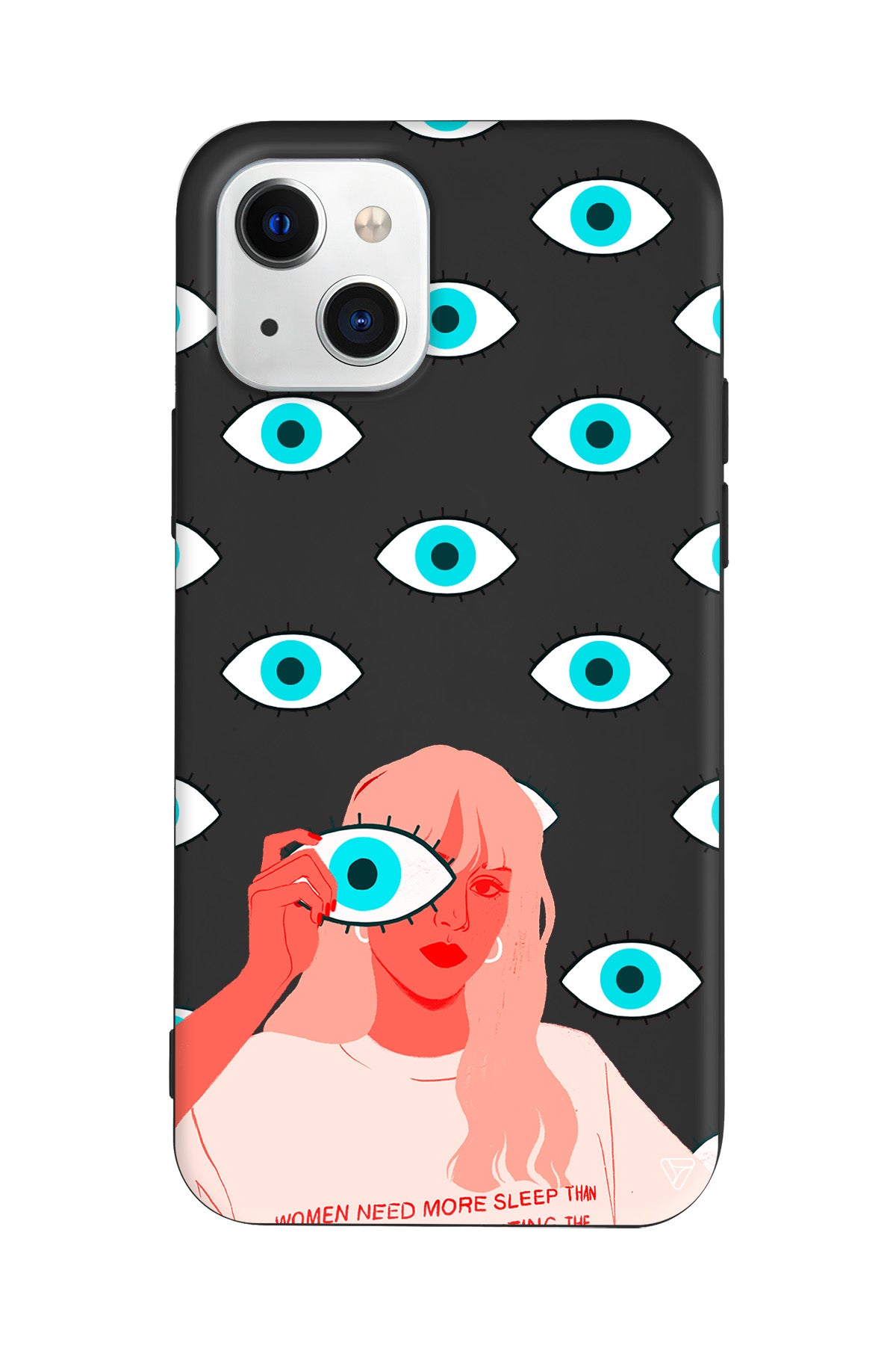 Büyük Gözlü Kız Lansman Model İçi Kadife Silikon Telefon Kılıfı – Plus Serisine Özel