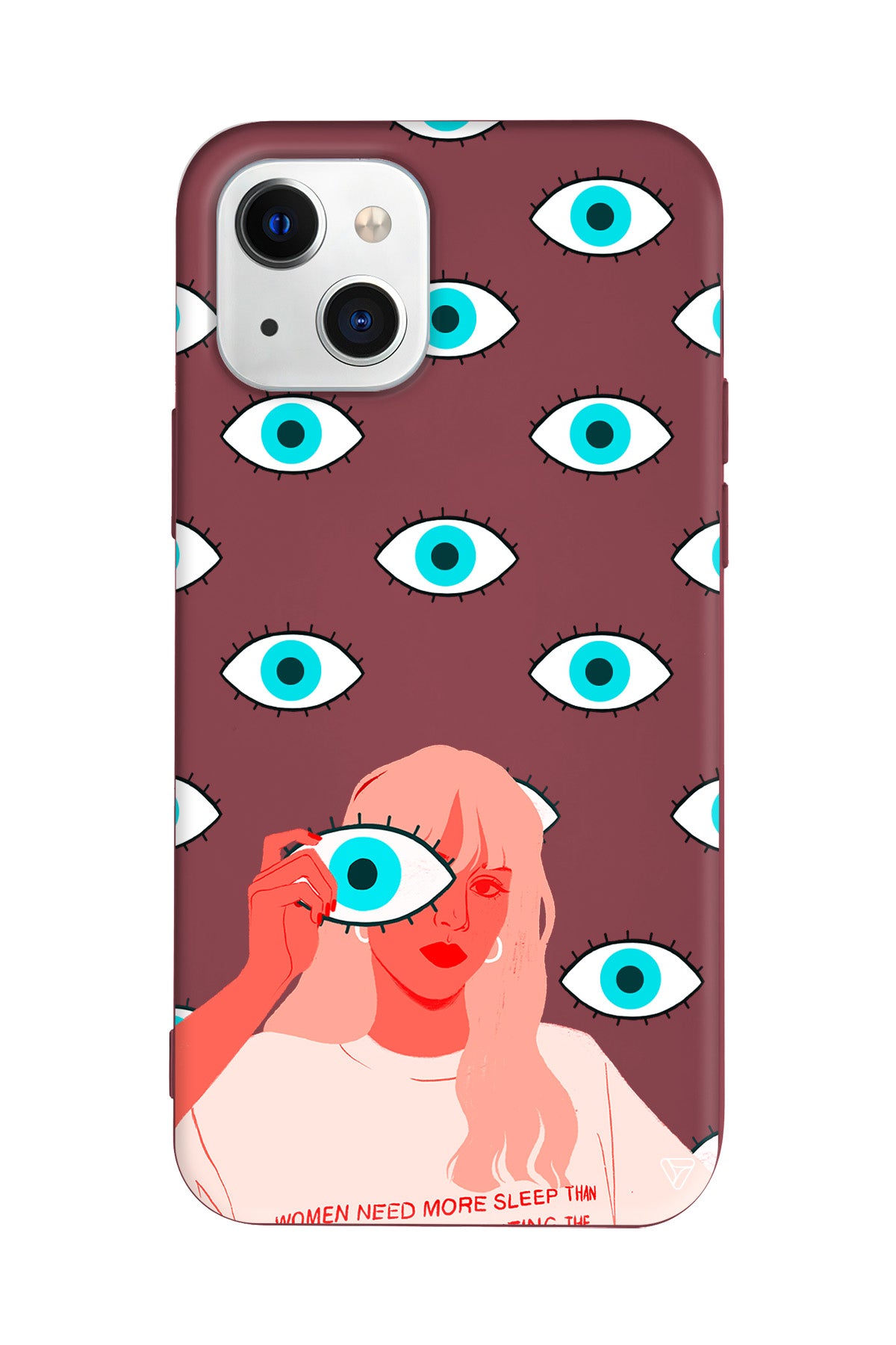 Büyük Gözlü Kız Lansman Model İçi Kadife Silikon Telefon Kılıfı