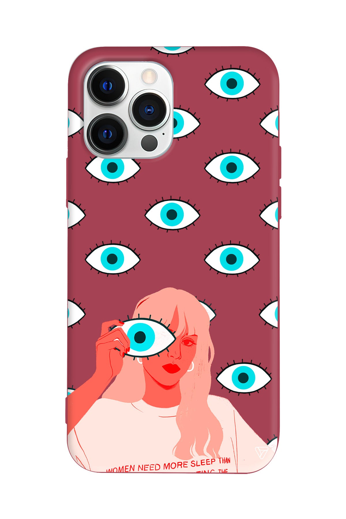 Büyük Gözlü Kız Lansman Model İçi Kadife Silikon Telefon Kılıfı