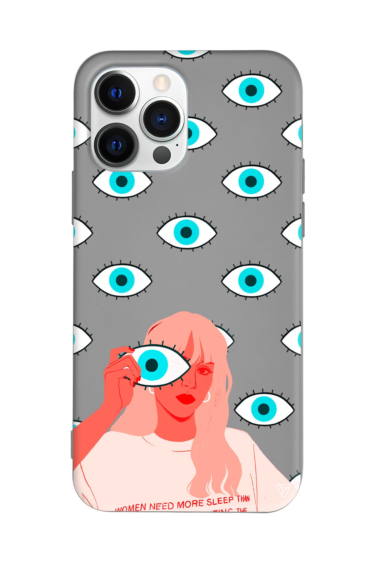 Büyük Gözlü Kız Lansman Model İçi Kadife Silikon Telefon Kılıfı