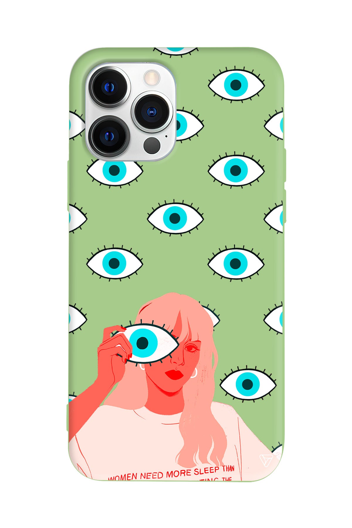 Büyük Gözlü Kız Lansman Model İçi Kadife Silikon Telefon Kılıfı