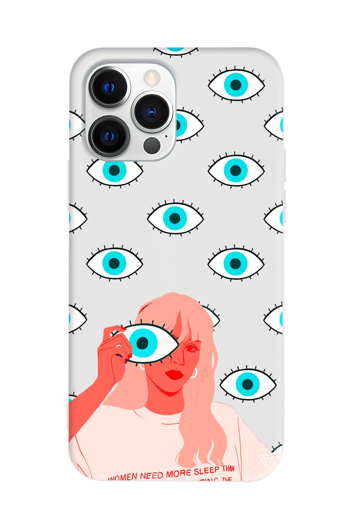 Büyük Gözlü Kız Lansman Model İçi Kadife Silikon Telefon Kılıfı