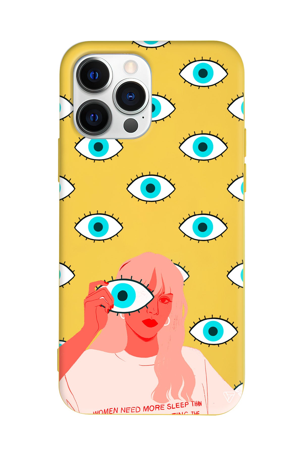 Büyük Gözlü Kız Lansman Model İçi Kadife Silikon Telefon Kılıfı