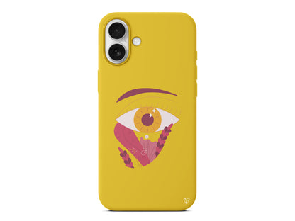Sarı Göz Lansman Model İçi Kadife Silikon Telefon Kılıfı