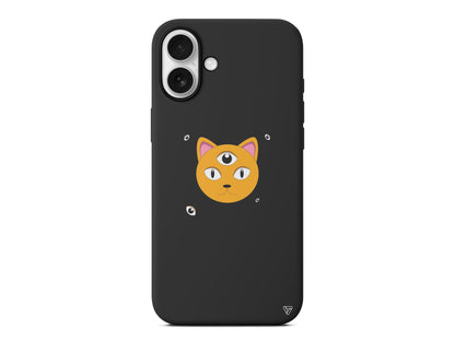 Üç Gözlü Kedi Lansman Model İçi Kadife Silikon Telefon Kılıfı