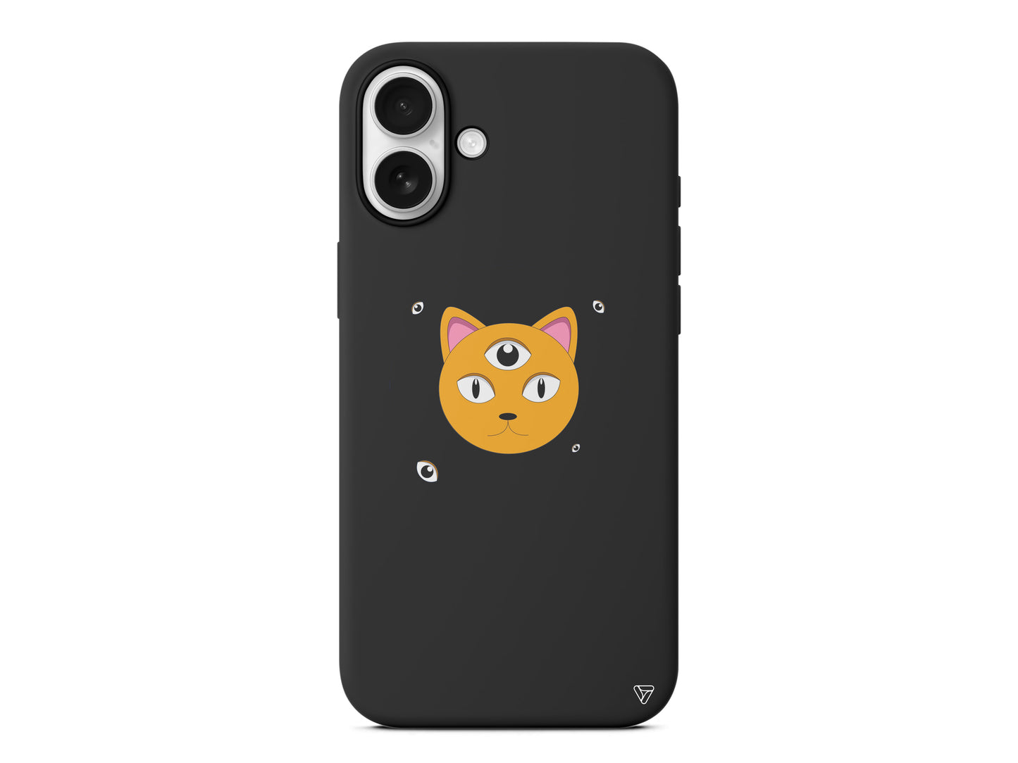 Üç Gözlü Kedi Lansman Model İçi Kadife Silikon Telefon Kılıfı – Plus Serisine Özel