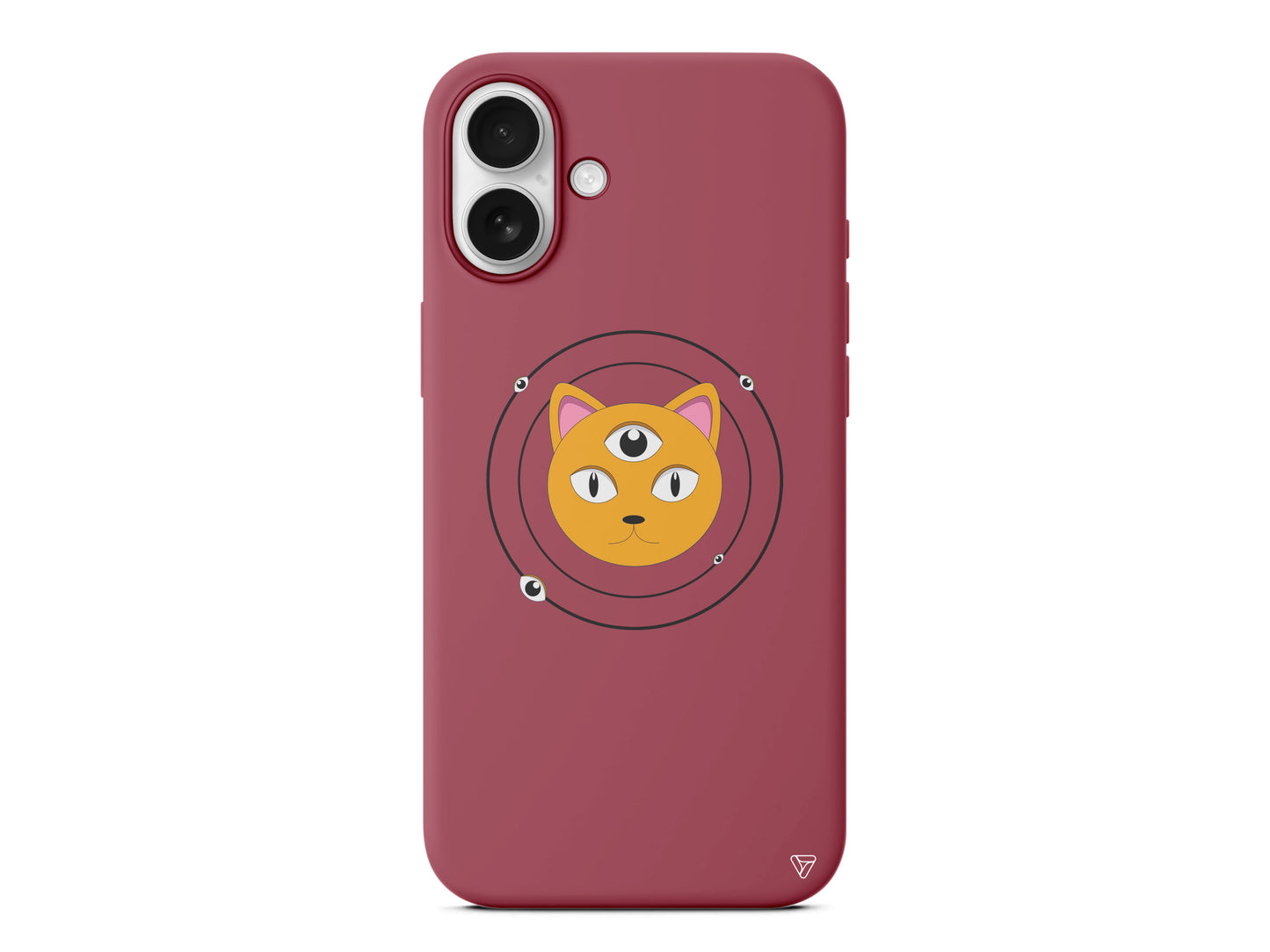 Üç Gözlü Kedi Lansman Model İçi Kadife Silikon Telefon Kılıfı