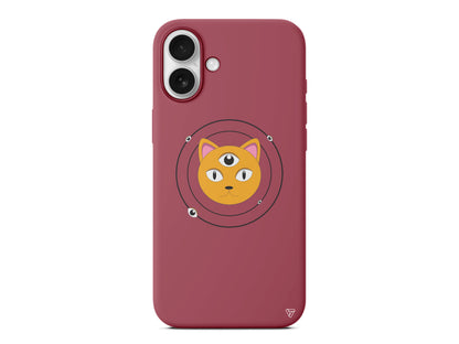 Üç Gözlü Kedi Lansman Model İçi Kadife Silikon Telefon Kılıfı