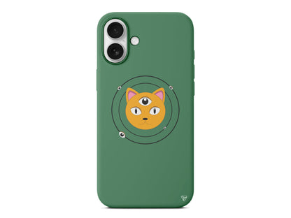 Üç Gözlü Kedi Lansman Model İçi Kadife Silikon Telefon Kılıfı