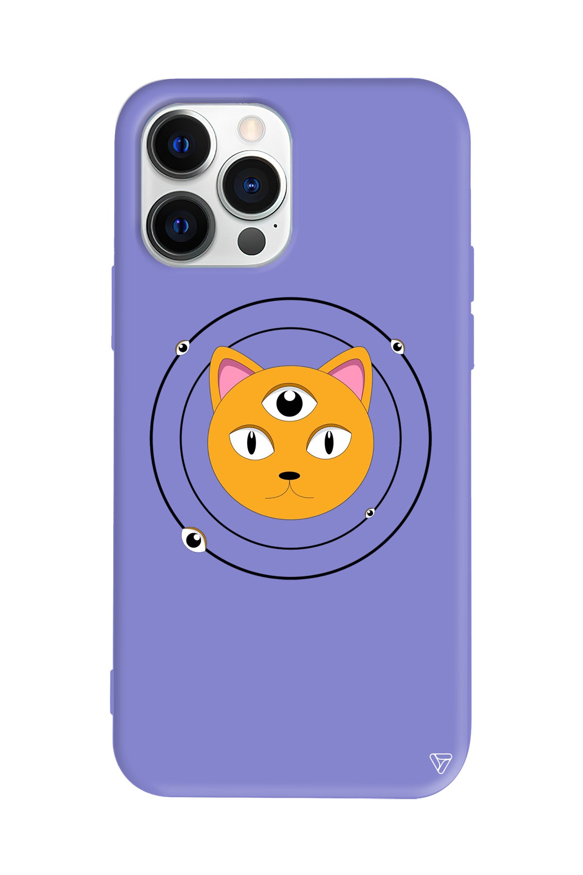 Üç Gözlü Kedi Lansman Model İçi Kadife Silikon Telefon Kılıfı