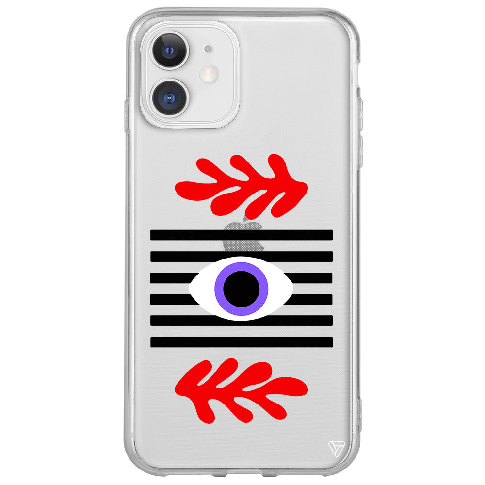 Mor Göz Lansman Model İçi Kadife Silikon Telefon Kılıfı