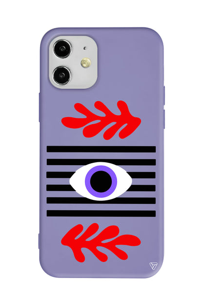 Mor Göz Lansman Model İçi Kadife Silikon Telefon Kılıfı