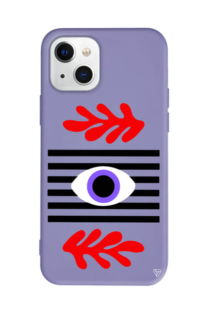 Mor Göz Lansman Model İçi Kadife Silikon Telefon Kılıfı