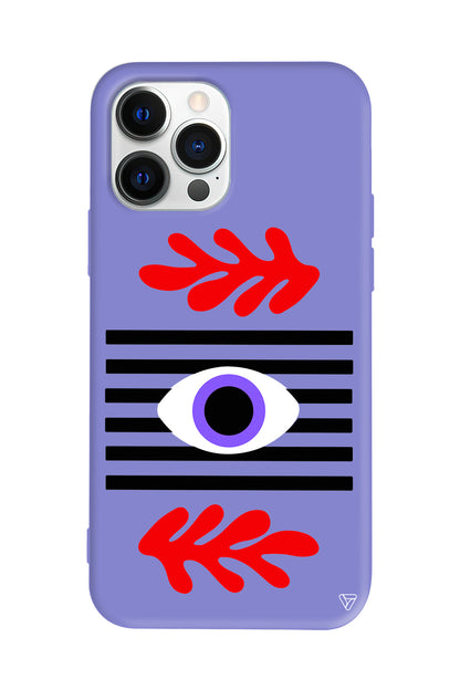 Mor Göz Lansman Model İçi Kadife Silikon Telefon Kılıfı