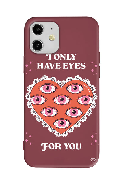 Only Have Eyes Lansman Model İçi Kadife Silikon Telefon Kılıfı