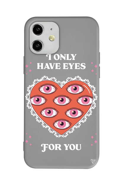 Only Have Eyes Lansman Model İçi Kadife Silikon Telefon Kılıfı