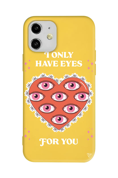 Only Have Eyes Lansman Model İçi Kadife Silikon Telefon Kılıfı