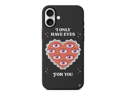 Only Have Eyes Lansman Model İçi Kadife Silikon Telefon Kılıfı