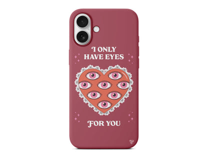 Only Have Eyes Lansman Model İçi Kadife Silikon Telefon Kılıfı – Plus Serisine Özel