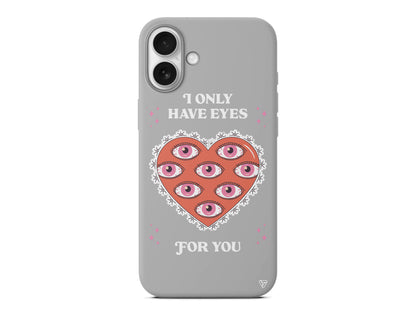 Only Have Eyes Lansman Model İçi Kadife Silikon Telefon Kılıfı – Plus Serisine Özel