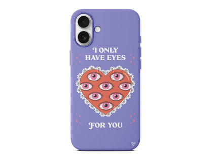 Only Have Eyes Lansman Model İçi Kadife Silikon Telefon Kılıfı