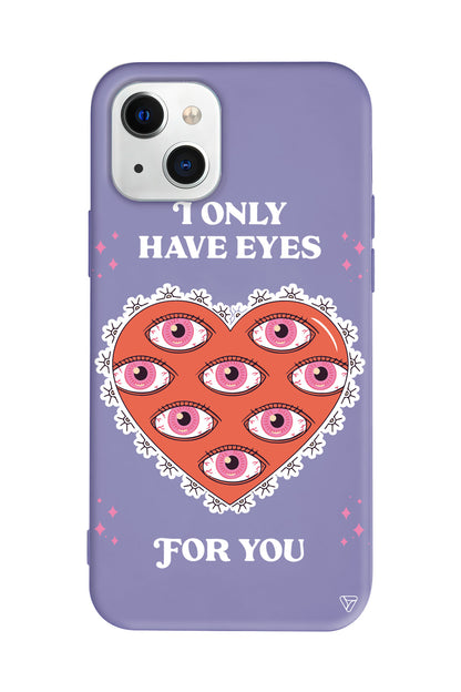 Only Have Eyes Lansman Model İçi Kadife Silikon Telefon Kılıfı