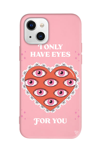 Only Have Eyes Lansman Model İçi Kadife Silikon Telefon Kılıfı – Plus Serisine Özel