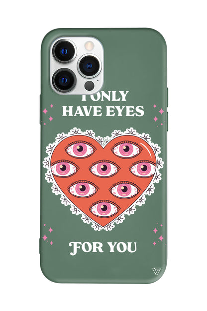 Only Have Eyes Lansman Model İçi Kadife Silikon Telefon Kılıfı