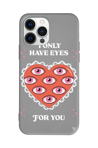 Only Have Eyes Lansman Model İçi Kadife Silikon Telefon Kılıfı
