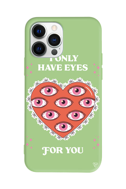 Only Have Eyes Lansman Model İçi Kadife Silikon Telefon Kılıfı