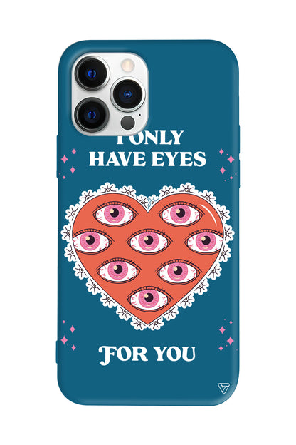 Only Have Eyes Lansman Model İçi Kadife Silikon Telefon Kılıfı
