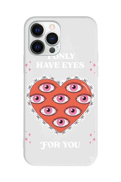 Only Have Eyes Lansman Model İçi Kadife Silikon Telefon Kılıfı