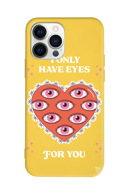 Only Have Eyes Lansman Model İçi Kadife Silikon Telefon Kılıfı