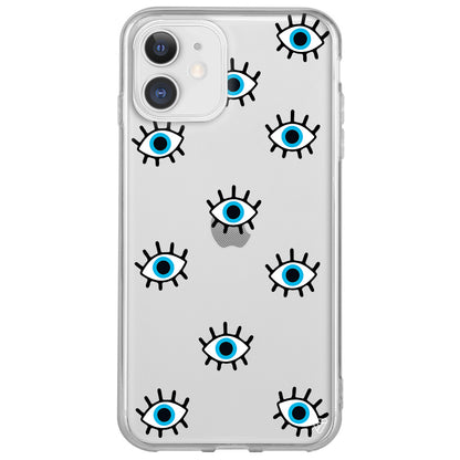 Nazar Gözler Lansman Model İçi Kadife Silikon Telefon Kılıfı